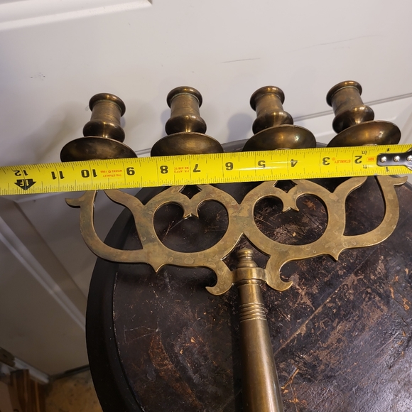 Antique Brass / Bronze Pair of 4 Candle  Candelabras 16.5' - Picture 14 of 14